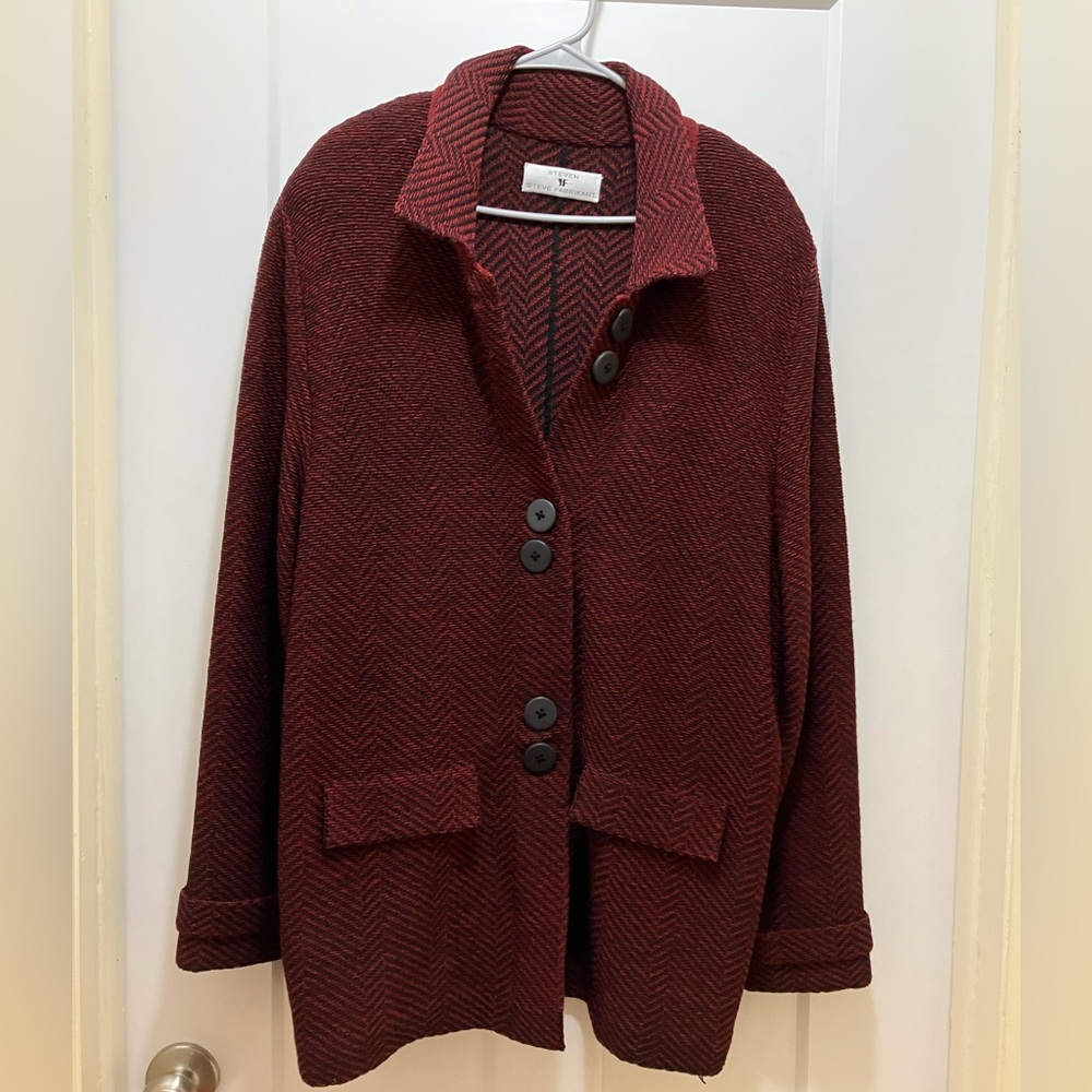 Steve Fabrikant 2X wool cardigan sweater jacket